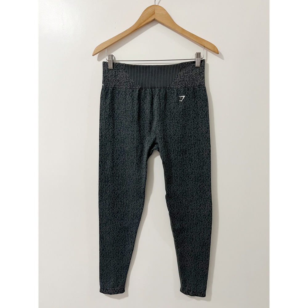 Gymshark Workout Leggings High Waisted Seamless Olive Green Patterned XL